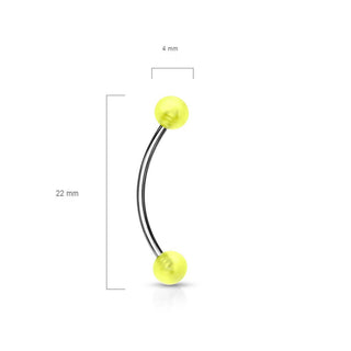 Curved Barbell Kugel Glow in the Dark