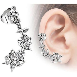 Earcuff Ear Cuff Schmetterling Zirkonia Biegbar