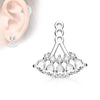 Attachment 5 Teardrop Array Prong Setting Cubic Zirconia Earring Jacket Cartilage Stud Add on