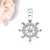 Attachment Ship Wheel Pave Cubic Zirconia Earring Jacket Cartilage Stud Add on