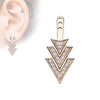 Attachment Pave Gem Overlapping 3 Triangles Earring Jacket Cartilage Stud Add on