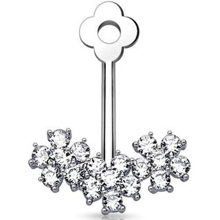 Attachment Triple Cubic Zirconia Flower Add On Earring Cartilage Barbell Jacket