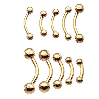 14 Karat Gold Curved Barbell Kugel Gelbgold Weißgold