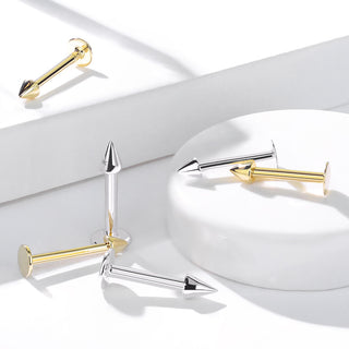 14 Karat Gold Labret Stachel Gelbgold Weißgold