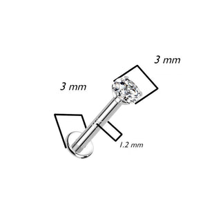 14 Karat Gold Labret Zirkonia Krappenfassung Gelbgold Weißgold Innengewinde