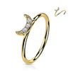 14 Karat Gold Ring Ring Mond Zirkonia Gelbgold Weißgold Biegbar