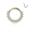 Solid Gold 14 Carat Ring Zirconia Clicker