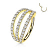 Solid Gold 14 Carat Ring Zirconia Clicker