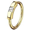 14 Karat Gold Ring Zirkonia Gelbgold Weißgold Segment 