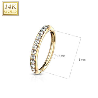 14 Karat Gold Ring Zirkonia Biegbar