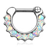 14 Karat Gold Septum Piercing Straight Opal Gelbgold Weißgold Clicker