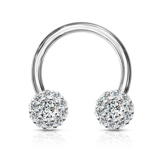 Horseshoe Ball Zirconia Silver