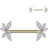 Nipple Piercing vine zirconia marquise cut Push-In