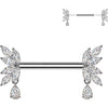 Nipple Piercing zirconia marquise cut Push-In