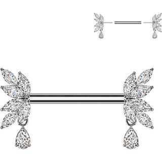 Nipple Piercing zirconia marquise cut Push-In