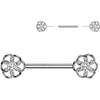 Nipple Piercing cubic zirconia center flower