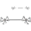 Nipple Piercing baguette cubic zirconia bowtie Push-In