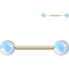 Nipple Piercing round iridescent stone Push-In