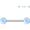 Nipple Piercing round iridescent stone Push-In
