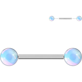 Nipple Piercing round iridescent stone Push-In