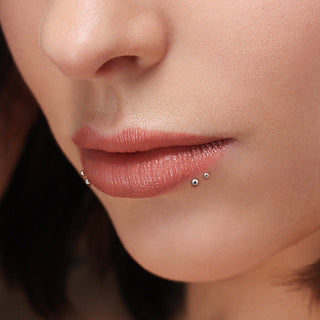 Labret Kugel Silber Push-In