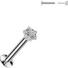 Labret prong setting star cubic zirconia Push-In