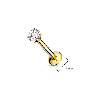 Labret Zirconia prong setting Push-In