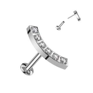 Labret Gebogen Zirkonia Push-In