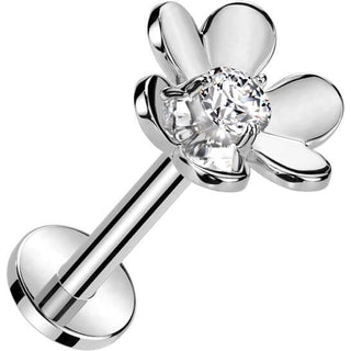 Labret Blume Zirkonia Push-In