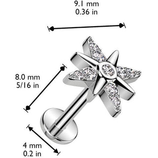 Labret Star zirconia Push-In