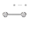 Titanium Nipple Piercing Flat Zirconia Push-In