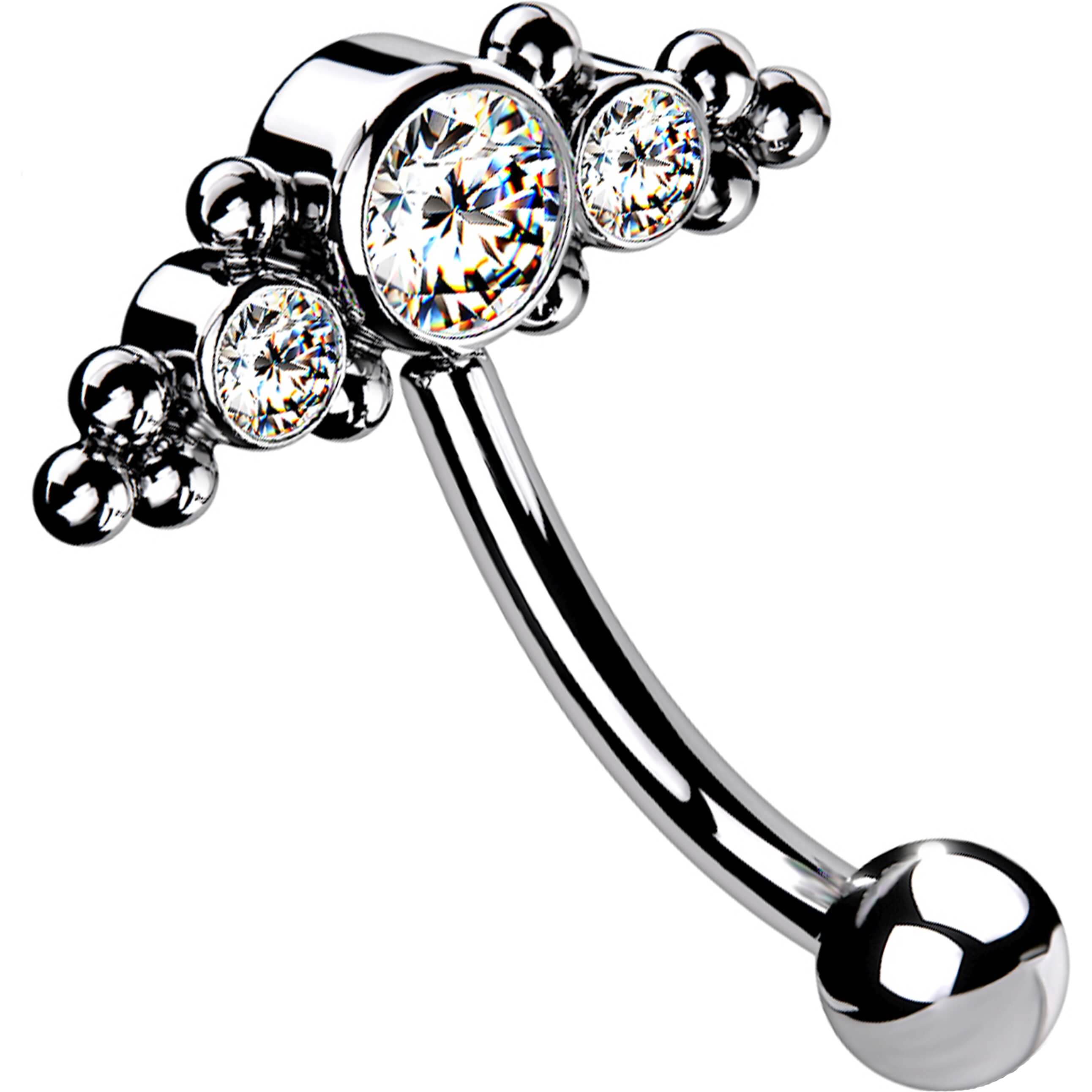 Mayhoop Wenkbrauwpiercing Chirurgisch Staal 16G Met Zirkonia - Glow In The Dark, 8mm Of 10mm Voor Dames En Heren