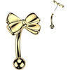Titanium Curved Barbell ribbon Push-In