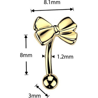 Titanium Curved Barbell ribbon Push-In