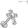 Titanium 4 cubic zirconia cross Push-In