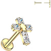 Titanium 4 cubic zirconia cross Push-In