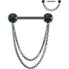 Titan Nippelpiercing Kugel Zirkonia Anhänger Push-In