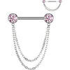 Titan Nippelpiercing Kugel Zirkonia Anhänger Push-In