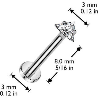 Titanium Labret triangle zirconia Push-In