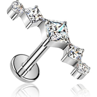 Titanium Labret zirconia cubic zirconia fan Push-In