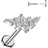 Titanium Labret marquise zirconia wing Push-In