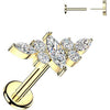Titanium Labret marquise zirconia wing Push-In