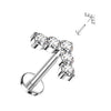 Titan Labret L-Form 5 Zirkonia Push-In