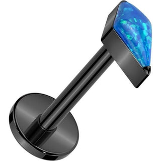 Titan Labret Rautenförmiger Zirkonia Opal Push-In