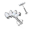 Titanium Labret Marquise Cut Opal Flower Base Push-In