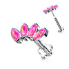 Titanium Labret Marquise Cut Opal Flower Base Push-In