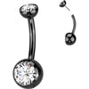 Titanium Belly Button Piercing bezel setting zirconia Push-In