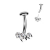 Titan Bauchnabelpiercing 3 Zirkonia Silber Push-In