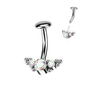 Titan Bauchnabelpiercing 3 Zirkonia Silber Push-In