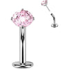 Titanium Belly Button Piercing zirconia Push-In